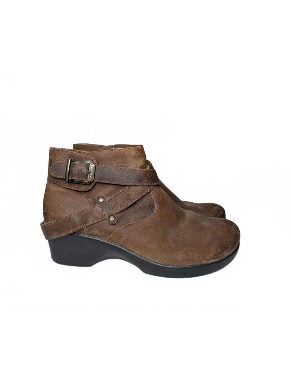Alegria Eva Drifted Brown Leather Ankle Boots Size 41